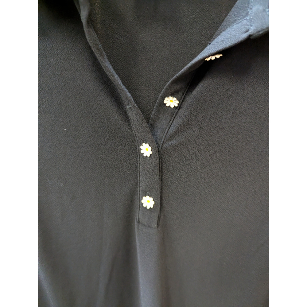 NWTs, Cece, Black Polo Collar Dress with Daisy Button Detail – Size M - Picture 3 of 9